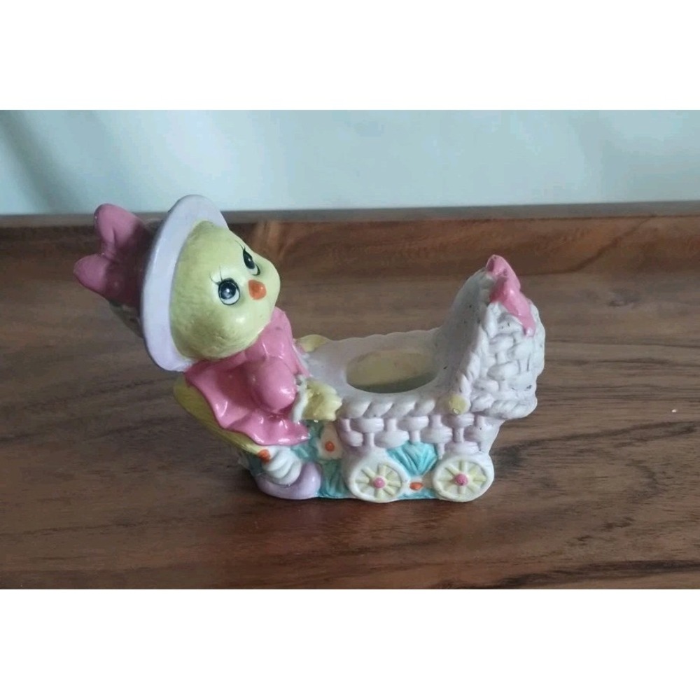 Gift Co. Mini Yellow Duck w Baby Stroller Figurine Shelf Decor VTG